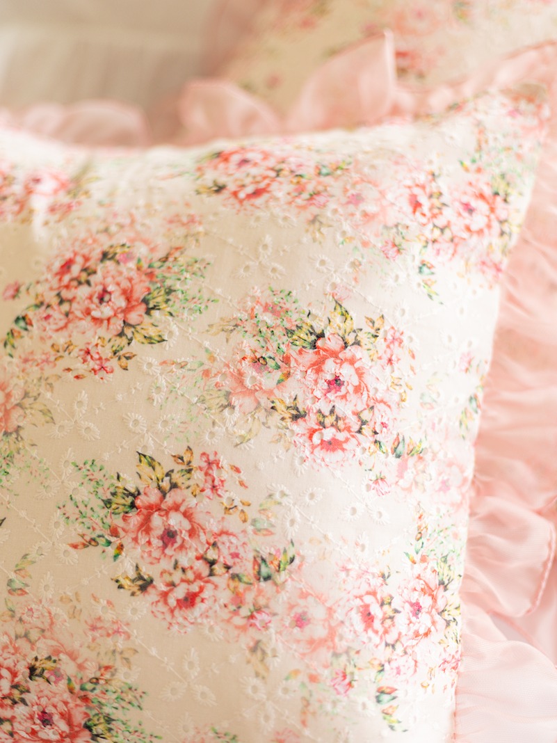 Lumbar Cushion Covers - Peach floral hakoba (12