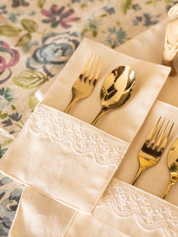 Cutlery Pockets -  Beige - Design 1 (Single Unit)