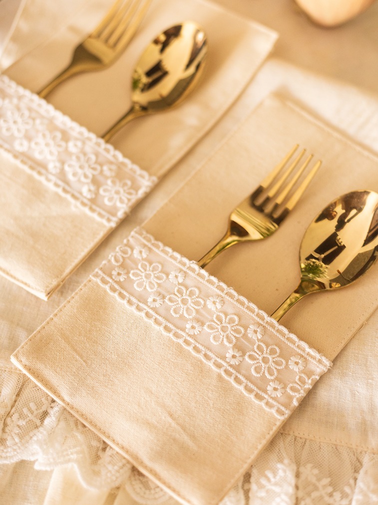 Cutlery Pockets -  Beige - Design 2 (Single Unit)