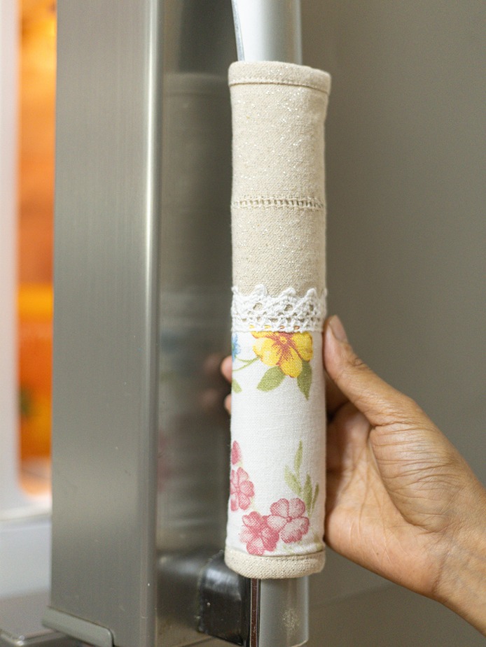 Fridge Handle Covers - Ivory Bloom - Beige (set of 2)
