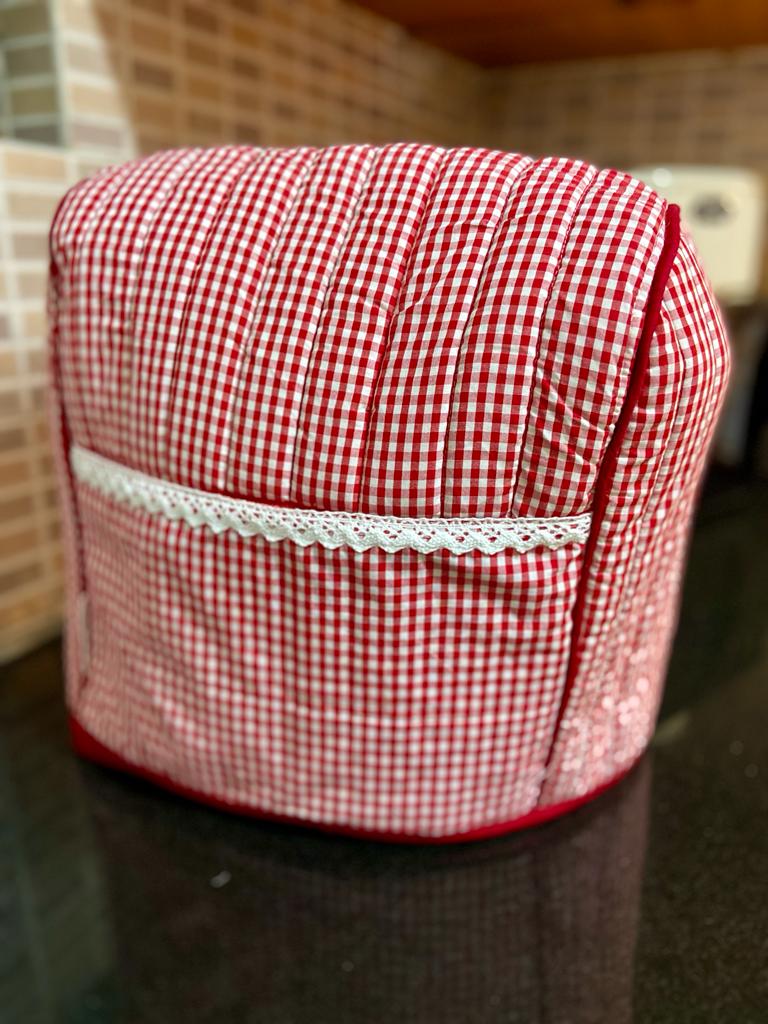 Kitchen Appliance Cover (For Kitchen Aid) - Classic Red Gingham and Lace