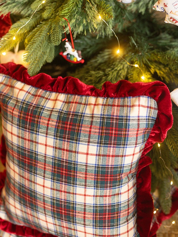 Cushion Covers - Christmas Tartan - Red (16