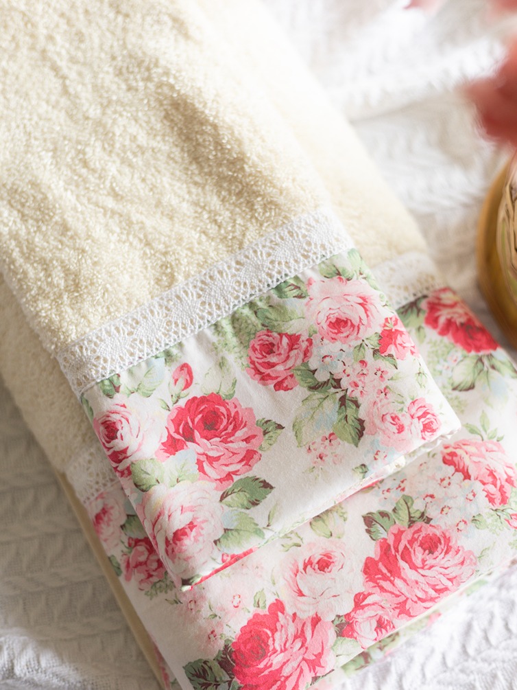 Bath & Hand Towel Set - Eternal Rose Collection - Cream
