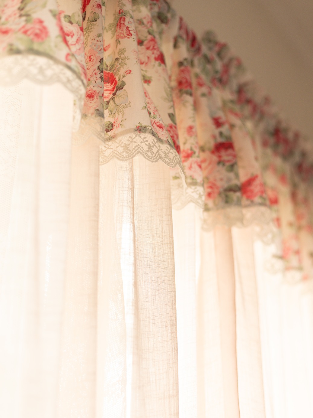 Door / Window Curtain - Pastel Pink Sheer - Eternal Rose Collection (Single Unit)