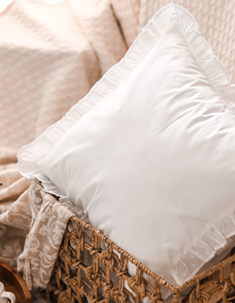 Cushion Covers - Classic white with ruffles - 16