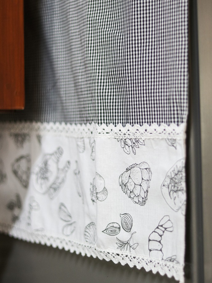 Kitchen Appliance Cover (For Fridge Top) - Herbs and spices on black gingham theme