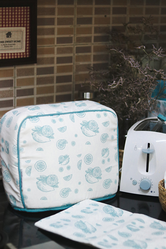 Kitchen Appliance Cover (For Toasters) - Turquoise blue lemon
