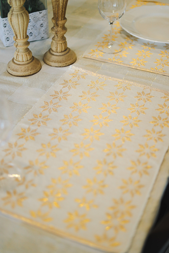 Placemats - Beige with gold floral motifs (Single Unit)