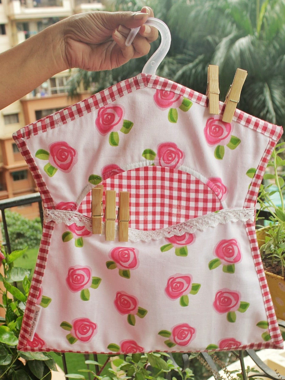 Peg Bag - Cottage core (Floral and gingham themed)