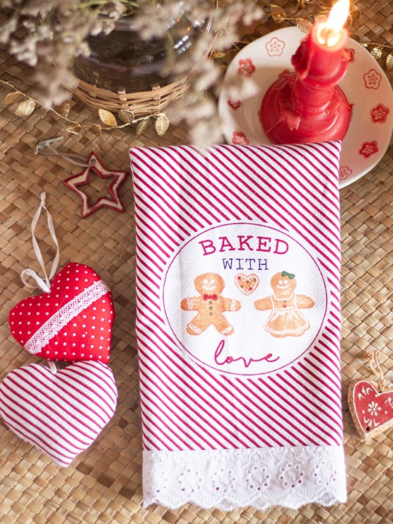 Kitchen Napkins - Baked with Love (Size: 16