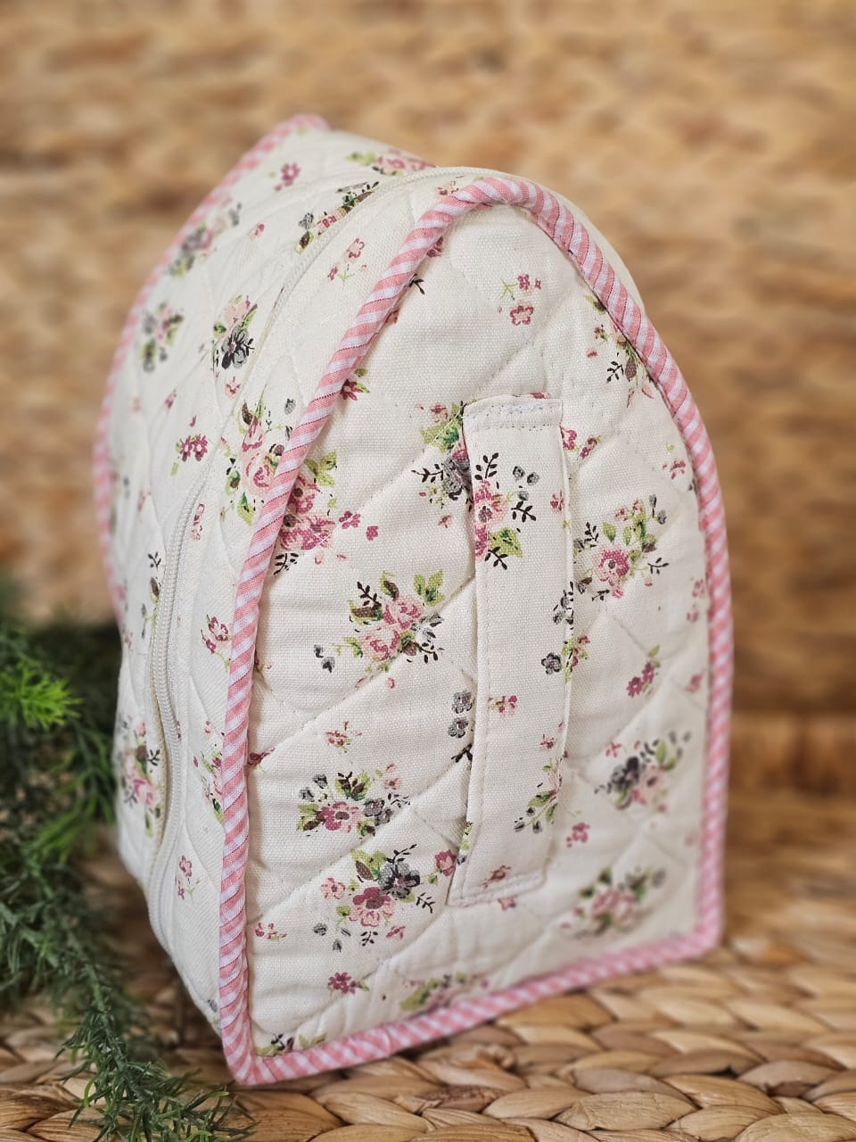 Iron Box Cover - Cream with pink floral 