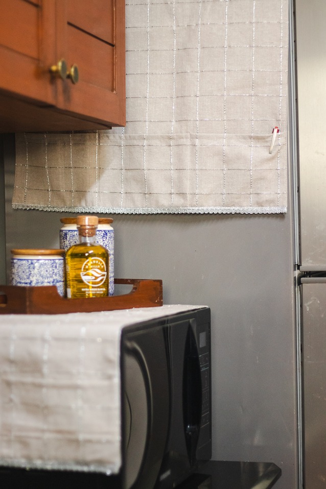 Grey - Handmade Fridge Top Cover with Multiple Pockets 09
